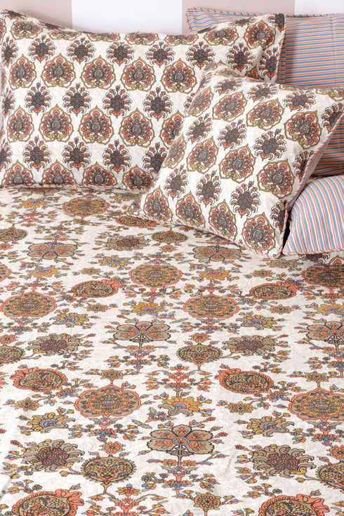40s Cotton Pillow Cover in Floral Print